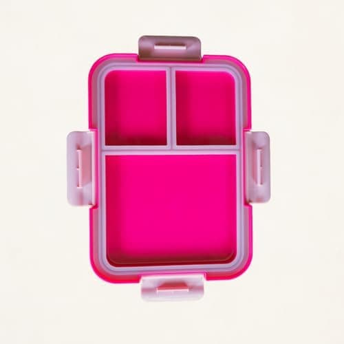 Magische Traumwelt Rosa Kinder Brotdose – Bento Lunchbox mit 3 Fächern – BPA-frei & Mikrowellen- & Spülmaschinengeeignet