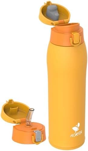 AORIN Trinkflasche Edelstahl 18/8, 500ml, BPA-Frei, Doppelwandig Isolierflasche für Sport, Schule und Outdooraktivitäten