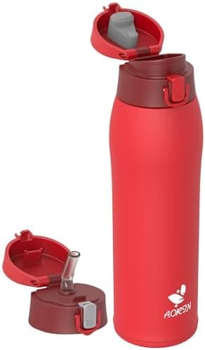 AORIN Trinkflasche Edelstahl 18/8, 500ml, BPA-Frei, Doppelwandig Isolierflasche für Sport, Schule und Outdooraktivitäten