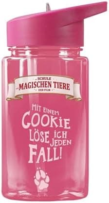 AWAVE Schule Magische Tiere Trinkflasche Kinder Edelstahl 380ml Blau Kohlensäure geeignet Thermosflasche Juri Einhandöff
