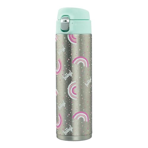 Baagl Jungle Panda Kinder Trinkflasche – Auslaufsichere Edelstahl Thermosflasche mit Silikon-Strohhalm – BPA-freie Flasc