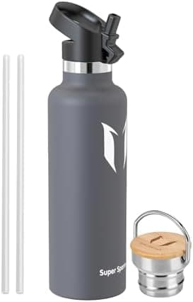 Super Sparrow Trinkflasche Edelstahl - Auslaufsicher Thermoskanne - Kinder für Sprudel, Sport, Schule, Fitness - 500ml -