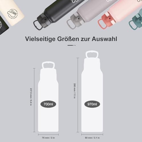 Thermosflasche UZSPACE Waldgrün Kinder 700ml Isolierte Edelstahl Trinkflasche 100% Auslaufsicher Outdoor Fitness Schule