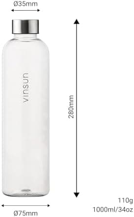 VINSUN Trinkflasche 1000ml - auslaufsicher, BPA frei, Tritan - Leichte Wasserflasche für Sport und Outdoor activities -