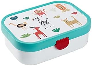 Mepal Brotdose Kinder Campus BPA-frei Animal Friends | Spezialfächerr box mit Gabel & Clip-Verschluss | 750 ml für Kinde