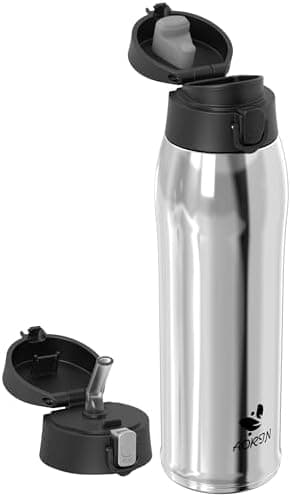 AORIN Trinkflasche Edelstahl 18/8, 500ml, BPA-Frei, Doppelwandig Isolierflasche für Sport, Schule und Outdooraktivitäten