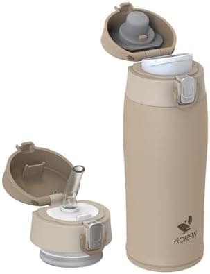 AORIN Trinkflasche Edelstahl 18/8, 500ml, BPA-Frei, Doppelwandig Isolierflasche für Sport, Schule und Outdooraktivitäten