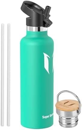 Super Sparrow Trinkflasche Edelstahl - Auslaufsicher Thermoskanne - Kinder für Sprudel, Sport, Schule, Fitness - 500ml -