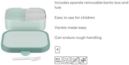 Mepal Brotdose Kinder Campus BPA-frei Animal Friends | Spezialfächerr box mit Gabel & Clip-Verschluss | 750 ml für Kinde
