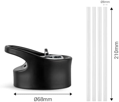 Vinsun Ersatz-Deckel Set für Edelstahl Trinkflaschen - Strohhalme passend 500ml/750ml/1000ml - auslaufsicher Reinigungsb