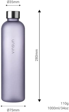 VINSUN Trinkflasche 1000ml - auslaufsicher, BPA frei, Tritan - Leichte Wasserflasche für Sport und Outdoor activities -