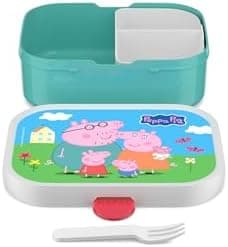 Mepal Brotdose Kinder Campus BPA-frei Animal Friends | Spezialfächerr box mit Gabel & Clip-Verschluss | 750 ml für Kinde