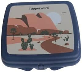 Tupperware Quadratische Sandwich-Box Aufbewahrungsbox Brotdose mit Scharnier und Verriegelung (türkis Koala Bär)