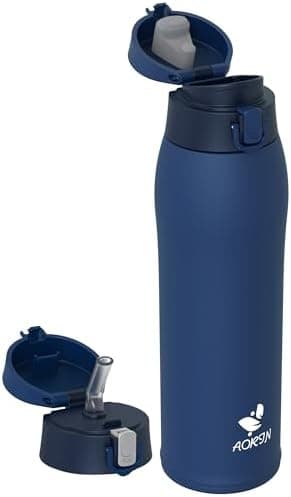 AORIN Trinkflasche Edelstahl 18/8, 500ml, BPA-Frei, Doppelwandig Isolierflasche für Sport, Schule und Outdooraktivitäten