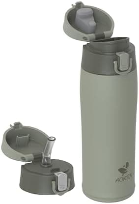 AORIN Trinkflasche Edelstahl 18/8, 500ml, BPA-Frei, Doppelwandig Isolierflasche für Sport, Schule und Outdooraktivitäten