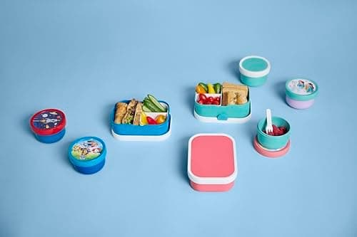 Mepal Brotdose Kinder Campus BPA-frei Animal Friends | Spezialfächerr box mit Gabel & Clip-Verschluss | 750 ml für Kinde