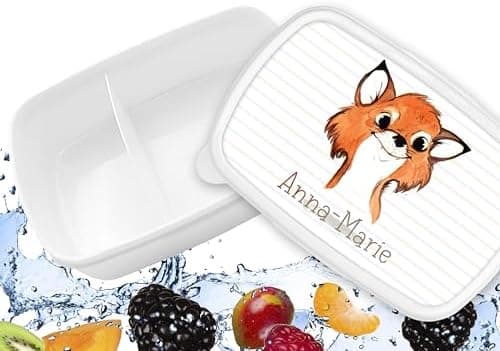 Timalo® Brotdose Kinder mit Namen | Personalisierte Bento Lunchbox für Jungen & Mädchen | Kindergarten & Schule Motiv Ti