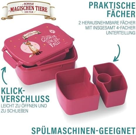 AWAVE Henrietta Snackbox Brotdose Kinder rPET Grün – Unterteilung, Auslaufsicher, Pausenbox für Schule und Picknick