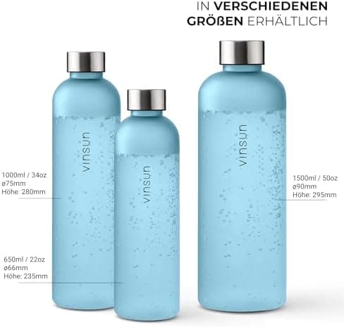 VINSUN Trinkflasche 1000ml - auslaufsicher, BPA frei, Tritan - Leichte Wasserflasche für Sport und Outdoor activities -