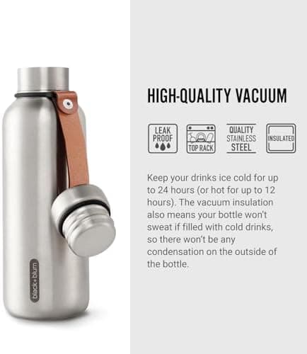 BLACK + BLUM Isolierte Trinkflasche | 500 ml | vakuumisolierte Edelstahl Trinkflasche bis zu 12h heiß & 24h kalt | 100%