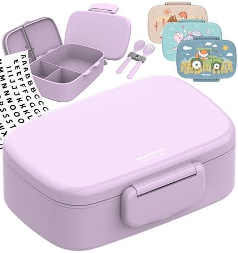 Bearfoot Brotdose Kinder BPAfrei mit Fächern Lunchbox für Mädchen & Jungen