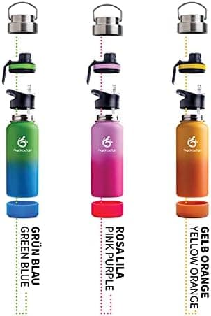 hydro2go Edelstahl Trinkflasche Mit Strohhalm, Bpa-Frei, Isolierflasche Für Kinder, Sport & Outdoor, 12h Heiß 24h Kalt H