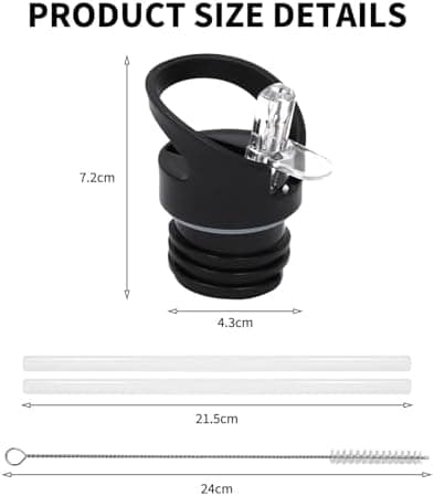 Ersatzdeckel Trinkflaschen - Nachhaltig und praktisch für Outdoor-aktivitäten mit sportlichem Verschluss (Schwarz)  
Ers