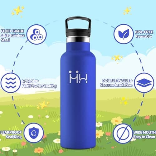 HoneyHolly Edelstahl Trinkflasche 500ML Kinder BPA-Frei Isoliert Thermoflasche