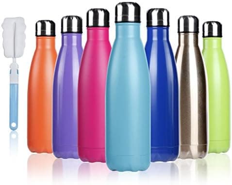BOGI Doppelwandige Thermosflasche Edelstahl Trinkflasche Kinder Trinkflasche Schule Himmelblau Pink