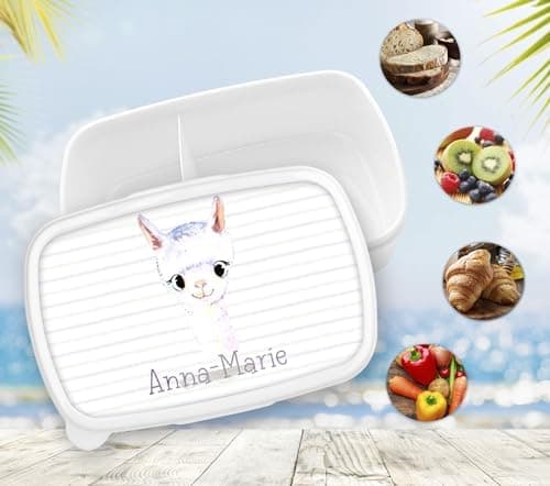 Timalo® Brotdose Kinder mit Namen | Personalisierte Bento Lunchbox für Jungen & Mädchen | Kindergarten & Schule Motiv Ti