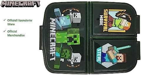 Kinder Brotdose Lunchbox Minecraft - mit Fächern - BPA frei - Perfect für Schultage und Picknicks