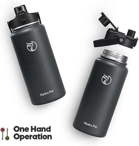 HydroPal Trinkflasche Edelstahl - 1900ml mit Henkel für Fitness, BPA-Frei, flasche Metall, Aesthetic trinkflasche Mitter