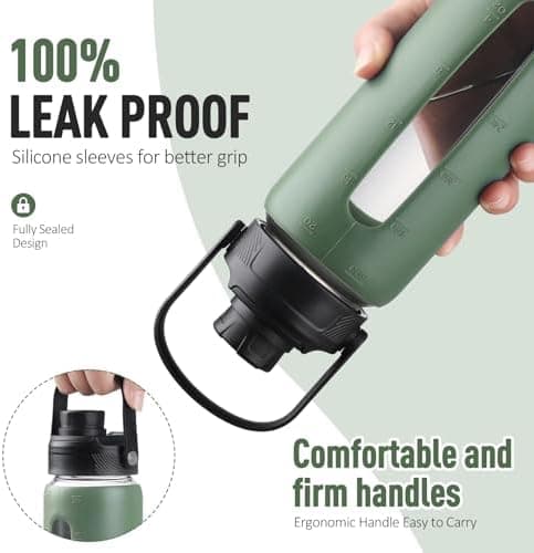 BLUEGO Glaswasserflasche 900ml BPA-frei für Outdoor Aktivitäten
| CADRES Glasbecher mit Zeitmarkierung und Silikonschut