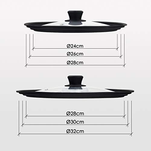 Linnuo Universal Silikondeckel - PlatzspAREND - Backofen/Spülmaschinefest - 1 Dekel 3 Größen - Robuster Glasdeckel - 2er
