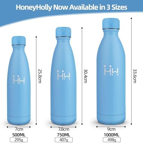 HoneyHolly Kinder Trinkflasche Doppelwandig, 500ML BPA-frei, Thermosflasche für Fitness und Gym
