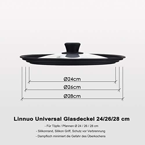 Linnuo Universal Silikondeckel - PlatzspAREND - Backofen/Spülmaschinefest - 1 Dekel 3 Größen - Robuster Glasdeckel - 2er