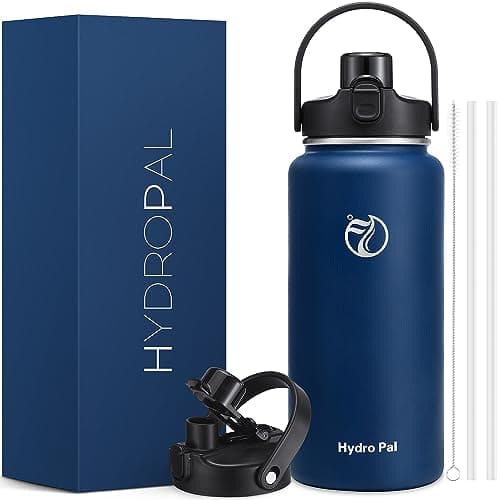 HydroPal Trinkflasche Edelstahl - 1900ml mit Henkel für Fitness, BPA-Frei, flasche Metall, Aesthetic trinkflasche Mitter