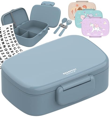 Bearfoot Brotdose Kinder BPAfrei mit Fächern Lunchbox für Mädchen & Jungen