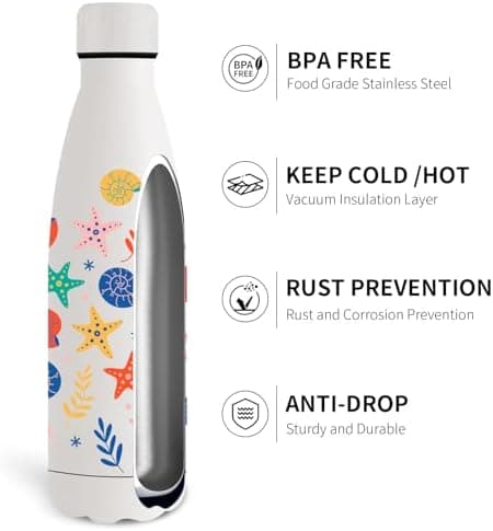 Grsta Trinkflasche 500ml, BPA-freie Edelstahlflasche für Kinder, ideale Wasserspeicherung bei Kalt&warm