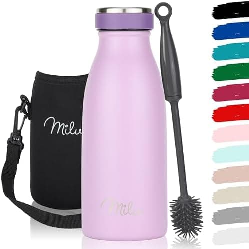 Milu Edelstahl Trinkflasche für Erwachsene – 750ml Isolierflasche zum Tragen – auslaufsicher, Kohlensäuregerecht inkl. R