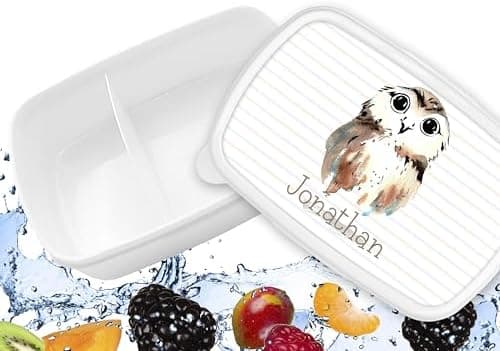 Timalo® Brotdose Kinder mit Namen | Personalisierte Bento Lunchbox für Jungen & Mädchen | Kindergarten & Schule Motiv Ti