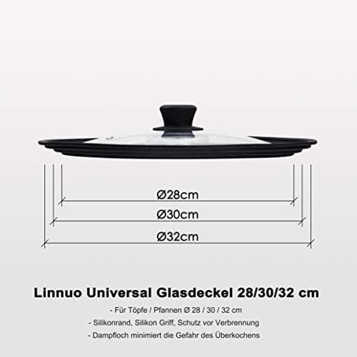 Linnuo Universal Silikondeckel - PlatzspAREND - Backofen/Spülmaschinefest - 1 Dekel 3 Größen - Robuster Glasdeckel - 2er