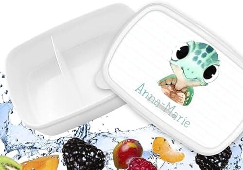 Timalo® Brotdose Kinder mit Namen | Personalisierte Bento Lunchbox für Jungen & Mädchen | Kindergarten & Schule Motiv Ti