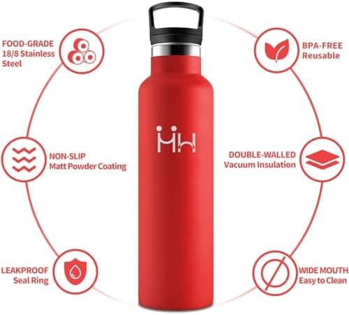 HoneyHolly Edelstahl Trinkflasche 500ML Kinder BPA-Frei Isoliert Thermoflasche