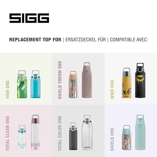 Sigg WMB ONE Top 2 Verschluss, einhändig bedienbar, auslaufsicher, Silikondichtung, One Size, Trinkflaschen Ersatzteil