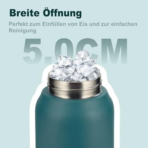 Thermosflasche UZSPACE Waldgrün Kinder 700ml Isolierte Edelstahl Trinkflasche 100% Auslaufsicher Outdoor Fitness Schule