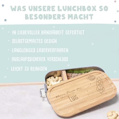Personalisierte Brotdose helloMini für Kinder - Geschenk zur Einschulung - Junge & Mädchen, Brotdose zum Schulanfang (Fu