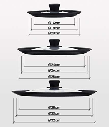 Linnuo Universal Silikondeckel - PlatzspAREND - Backofen/Spülmaschinefest - 1 Dekel 3 Größen - Robuster Glasdeckel - 2er