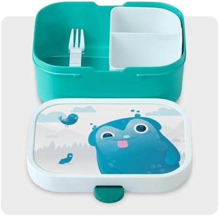 Landpark Brotdose Willi Kinder - Bento Box Kinder - Schule mit Fächern und Gabel - BPA-frei & Spülmaschinenfest - 750 ml