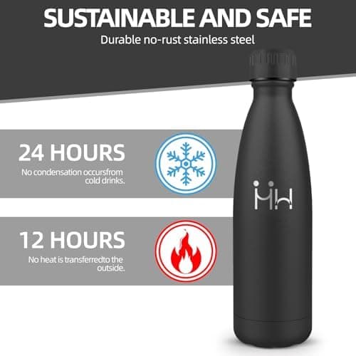 HoneyHolly Kinder Trinkflasche Doppelwandig, 500ML BPA-frei, Thermosflasche für Fitness und Gym